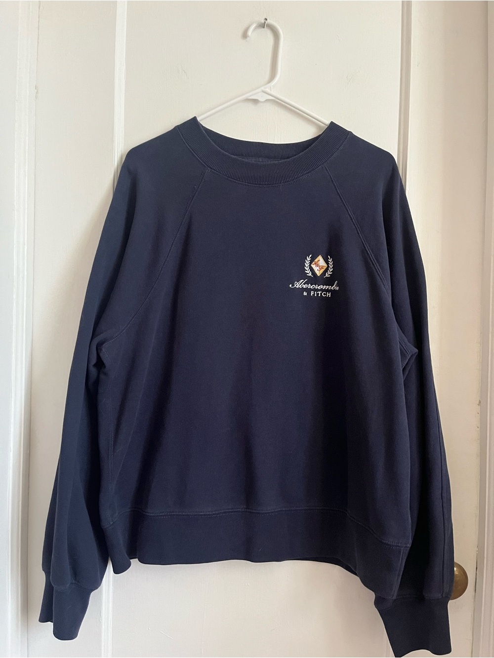 Abercrombie & Fitch Black Sweatshirt with Gold Crest Embroidery